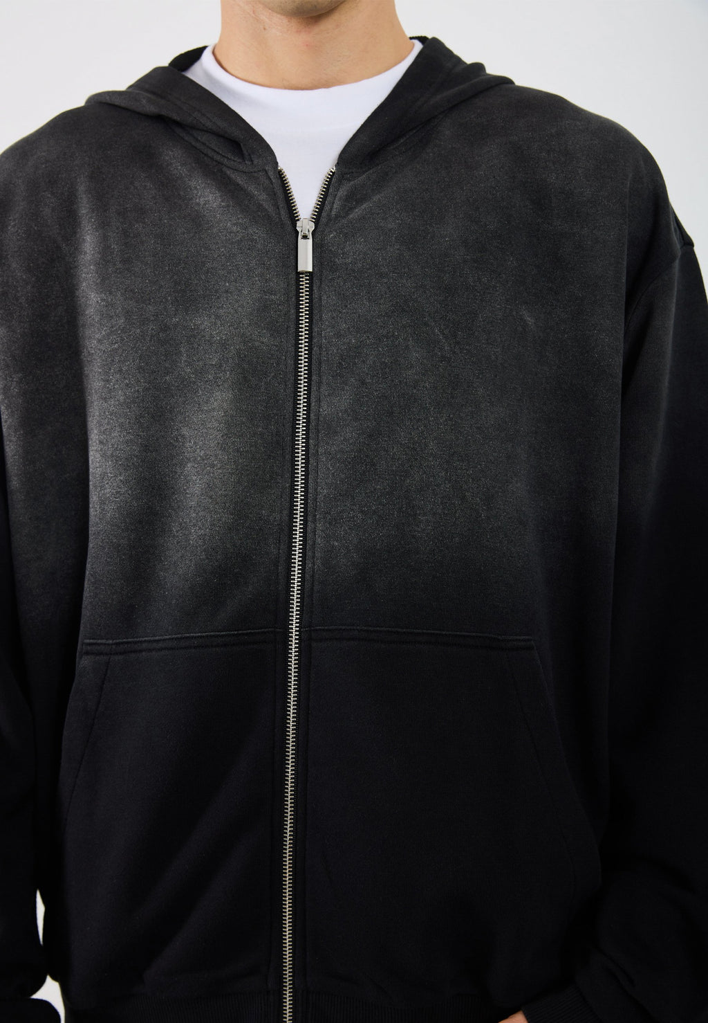 YOURTURN WASHED UP ZIP-UP HOODIE