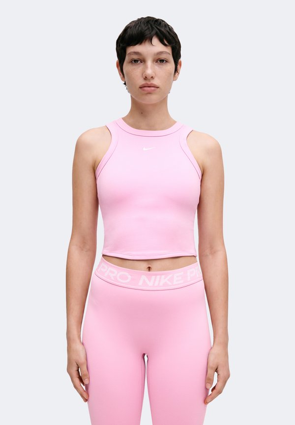 Nike Performance ONE FITTED CROP TANK - Top - pink rise/white