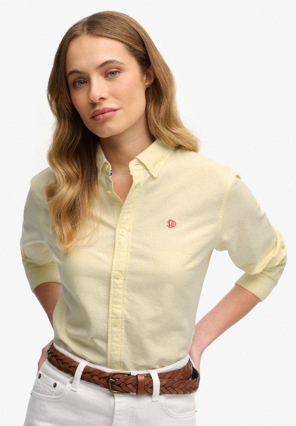 Superdry & Co OXFORD LONG SLEEVE - Button-down blouse - pastel yellow