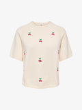 ONLY Knitted ONLKATIA Knitted - Print T-shirt - whitecap gray