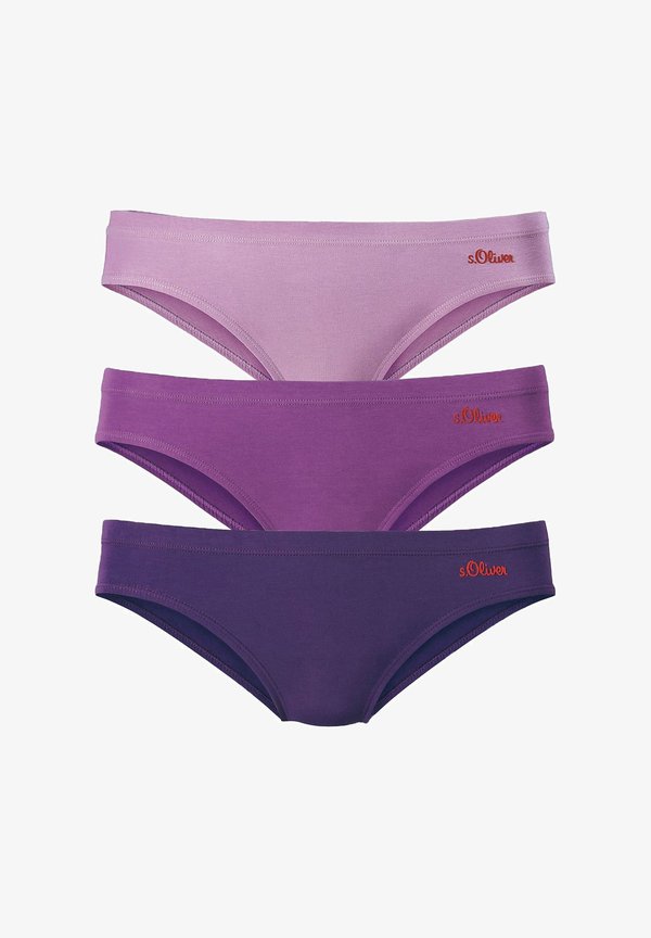 s.Oliver 3 PACK - Bikini bottoms - beere-lila