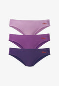 s.Oliver 3 PACK - Bikini bottoms - beere-lila