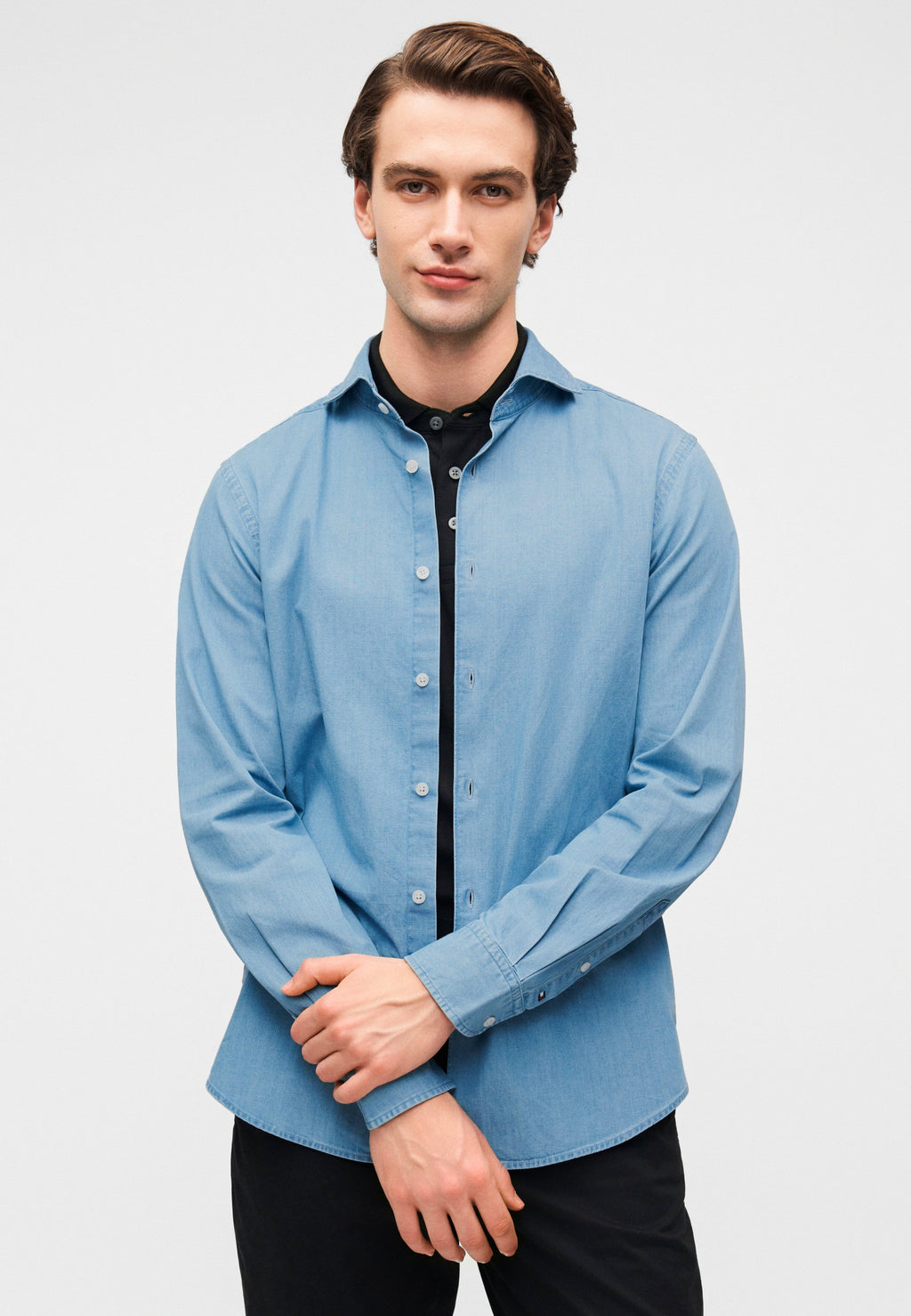 SMART CASUAL SLIM FIT DENIM SHIRT Media 5