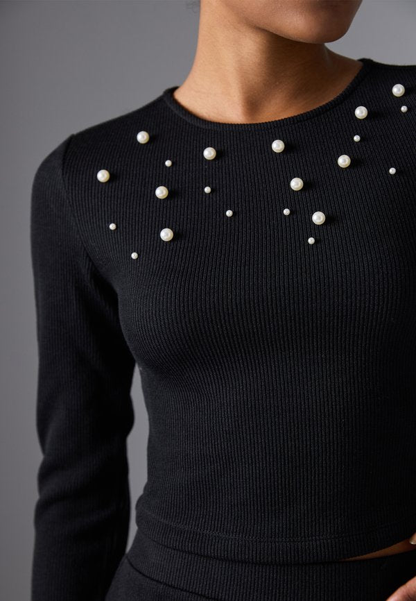 Even&Odd LONG SLEEVED TOP WITH PEARLS