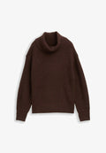 TOM TAILOR LOOSE FIT ROLLKRAGEN - Jumper - dark pecan brown melange