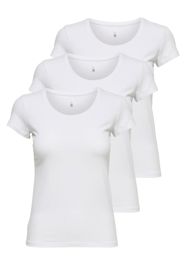 ONLY PACK OF 3 - Basic T-shirt - white / white / white