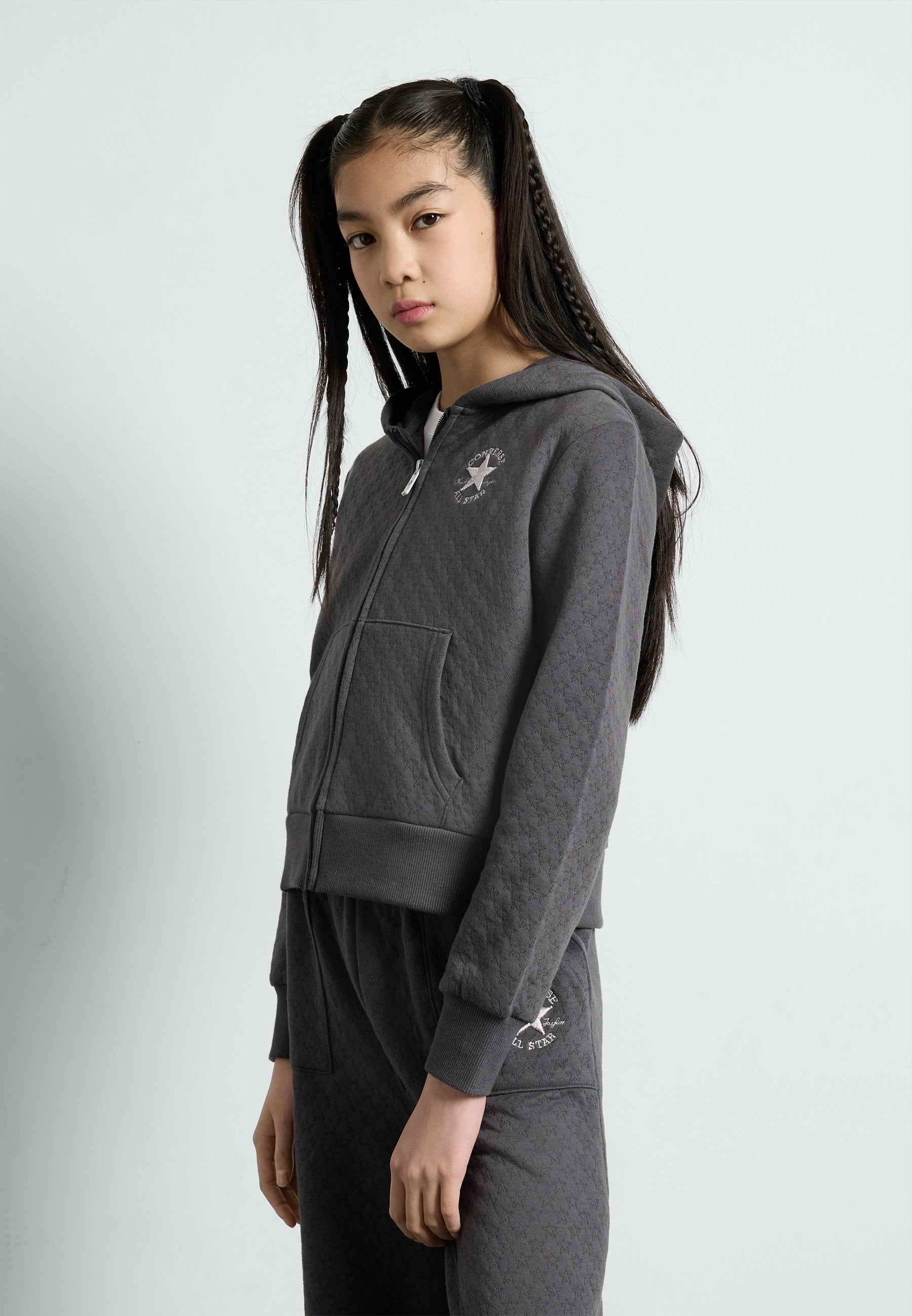 Converse STAR POINTELLE FULL ZIP HOODIE