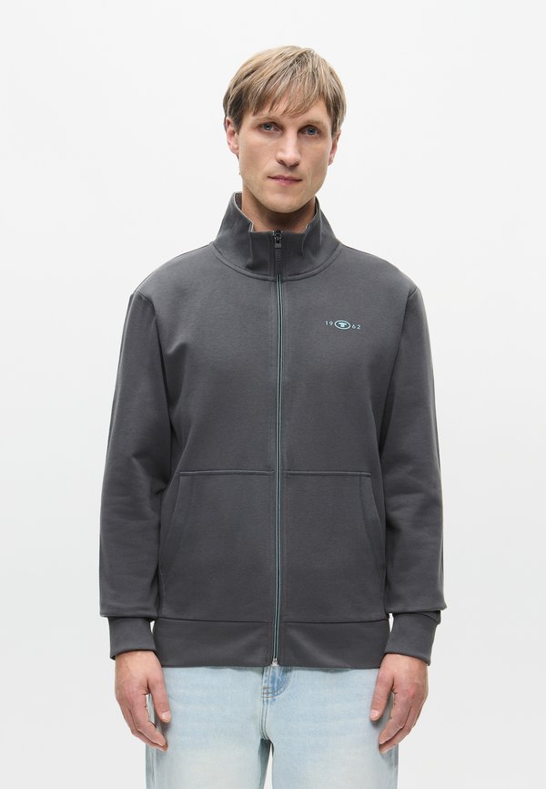 TOM TAILOR STAND-UP SWEAT JACKET - Zip-up sweatshirt - dark shadow