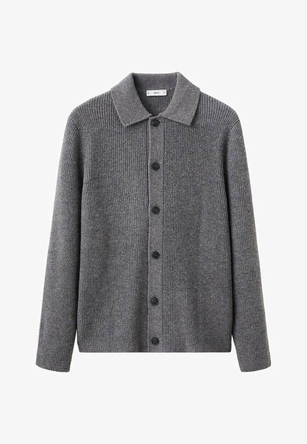 Mango Cardigan - mottled grey