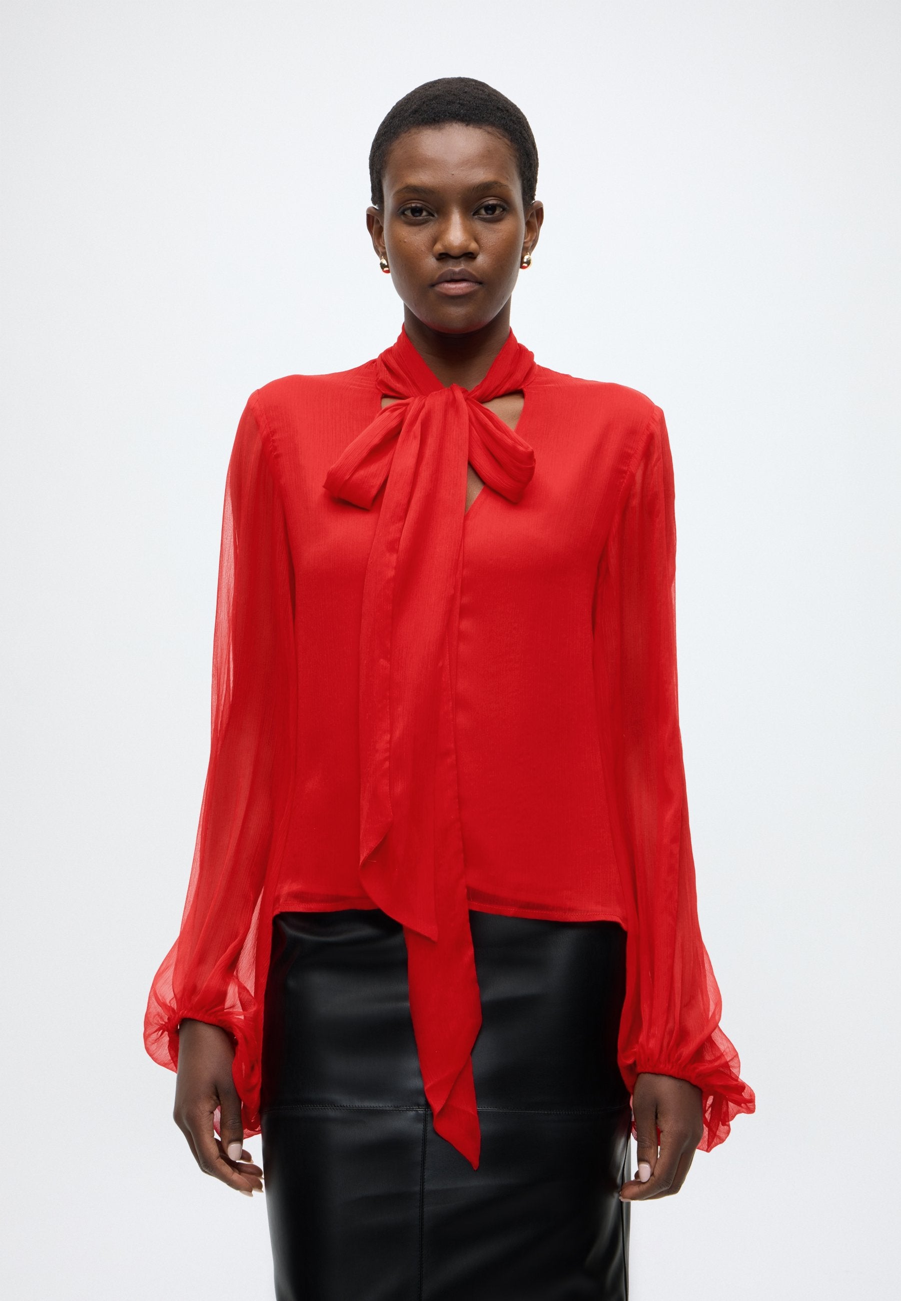 Bardot SOLACE TIE FRONT BLOUSE