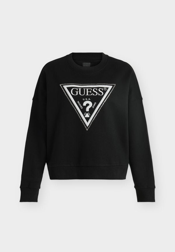 Guess TRIANGLE GLITTER - Sweatshirt - jet black