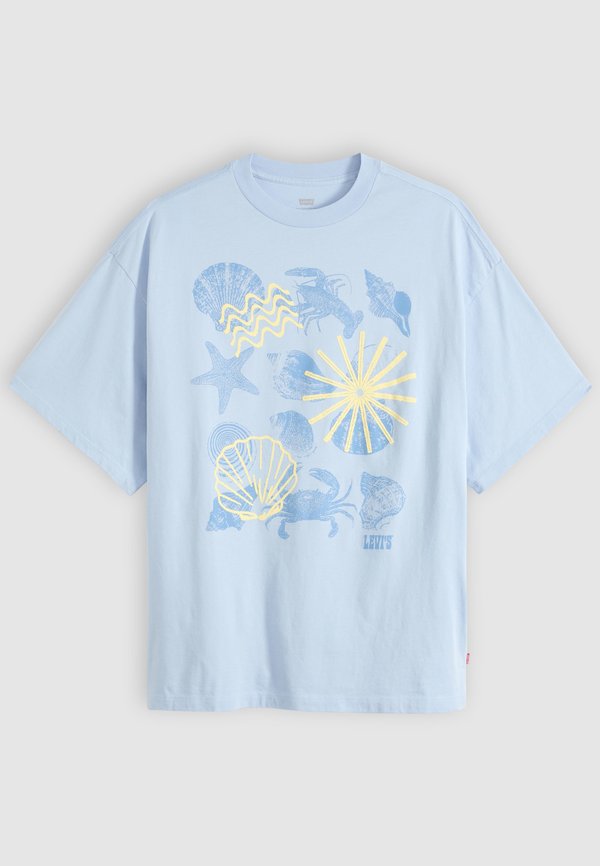 Levi's® SHORT STACK TEE - Print T-shirt - lse_seashell grid kentucky blue