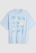 Levi's® SHORT STACK TEE - Print T-shirt - lse_seashell grid kentucky blue