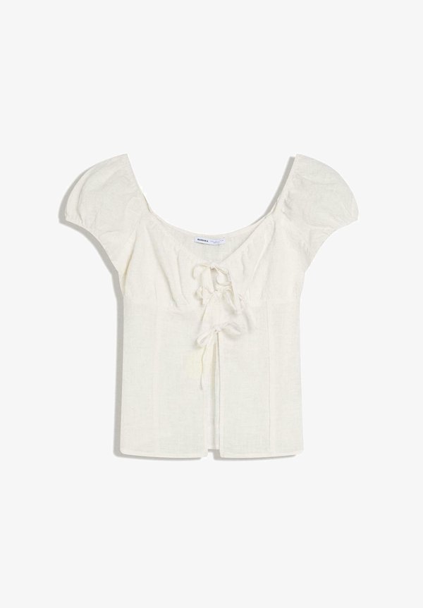 Bershka RUSTIC WITH TIES - Blouse - white
