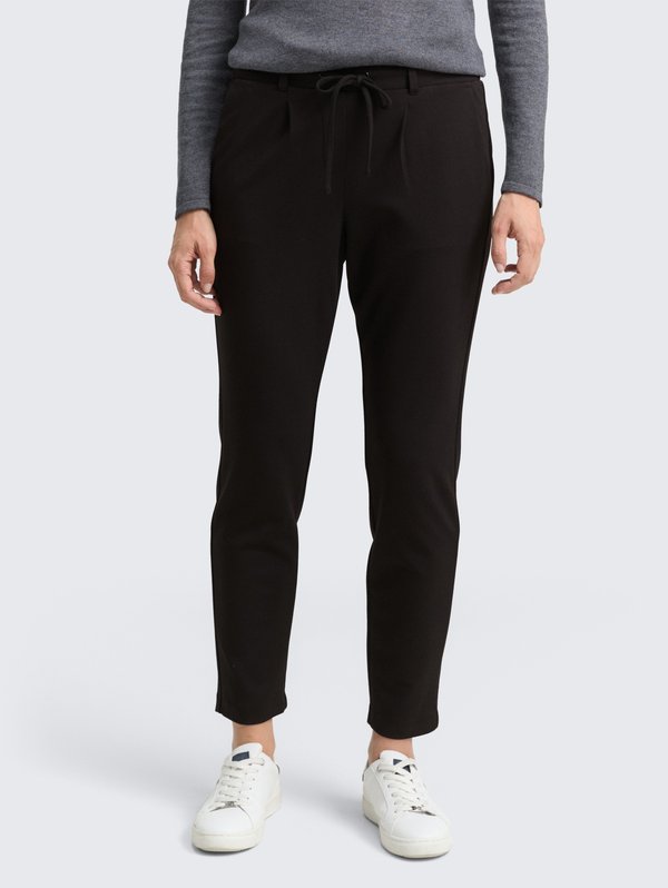 TOM TAILOR CASUAL CHINO - Tracksuit bottoms - deep black