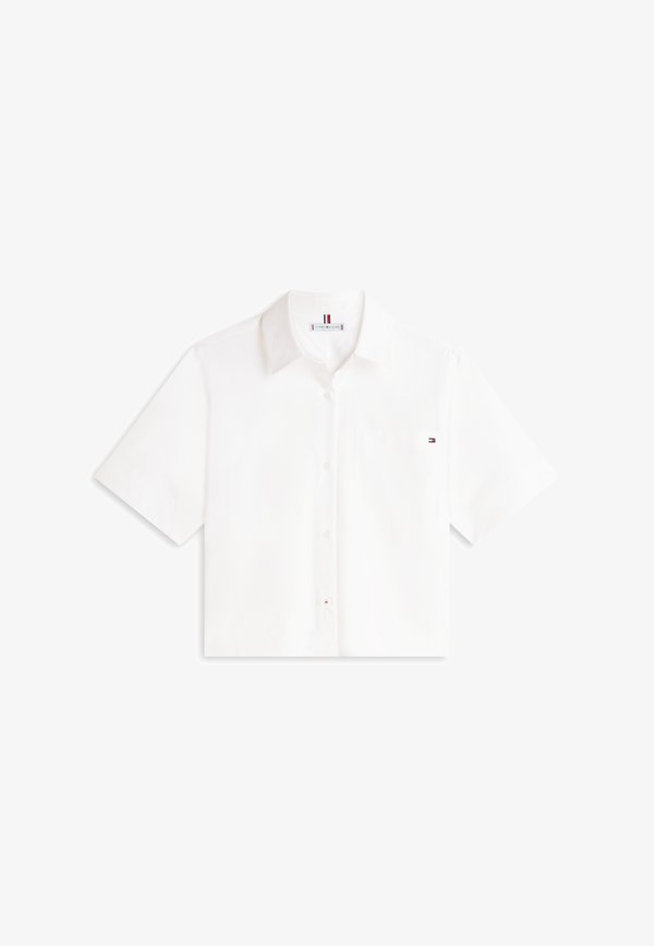 Tommy Hilfiger CLASSIC POPLIN SHORT SLEEVE SHIRT - Button-down blouse - th optic white