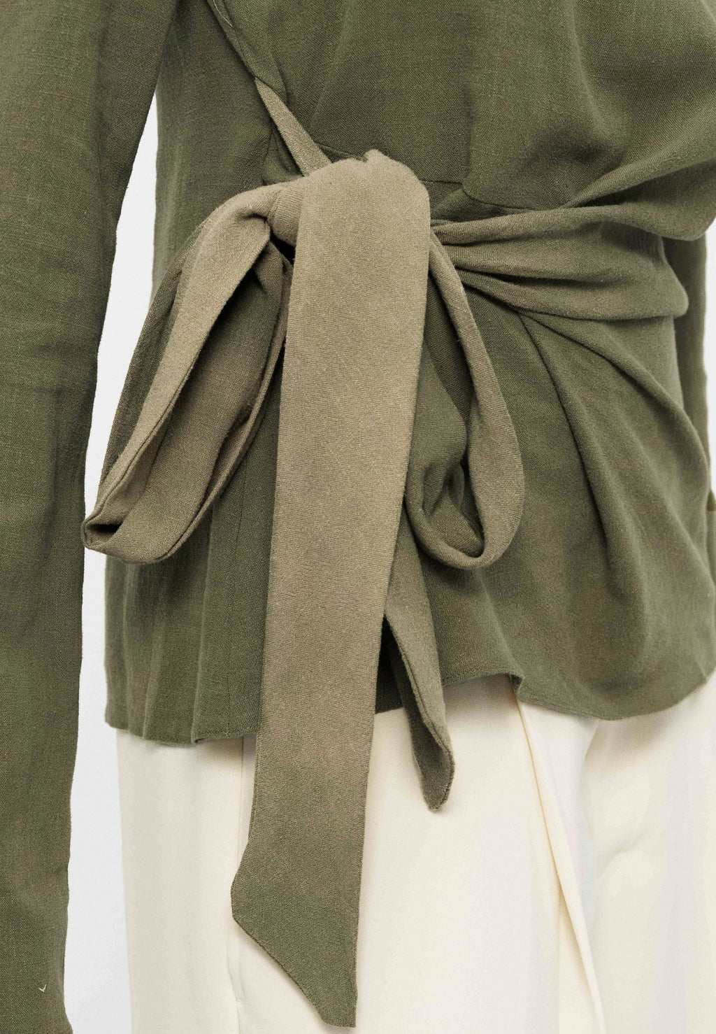 Anna Field LINEN LONG SLEEVES TIED BLOUSE