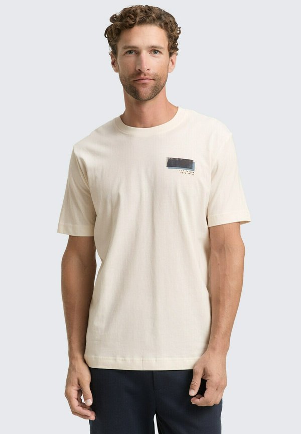 TOM TAILOR Print T-shirt - gardenia white