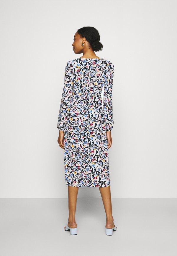 Glamorous Bloom V NECK ASYMMETRIC BUTTON THROUGH MIDI DRESS