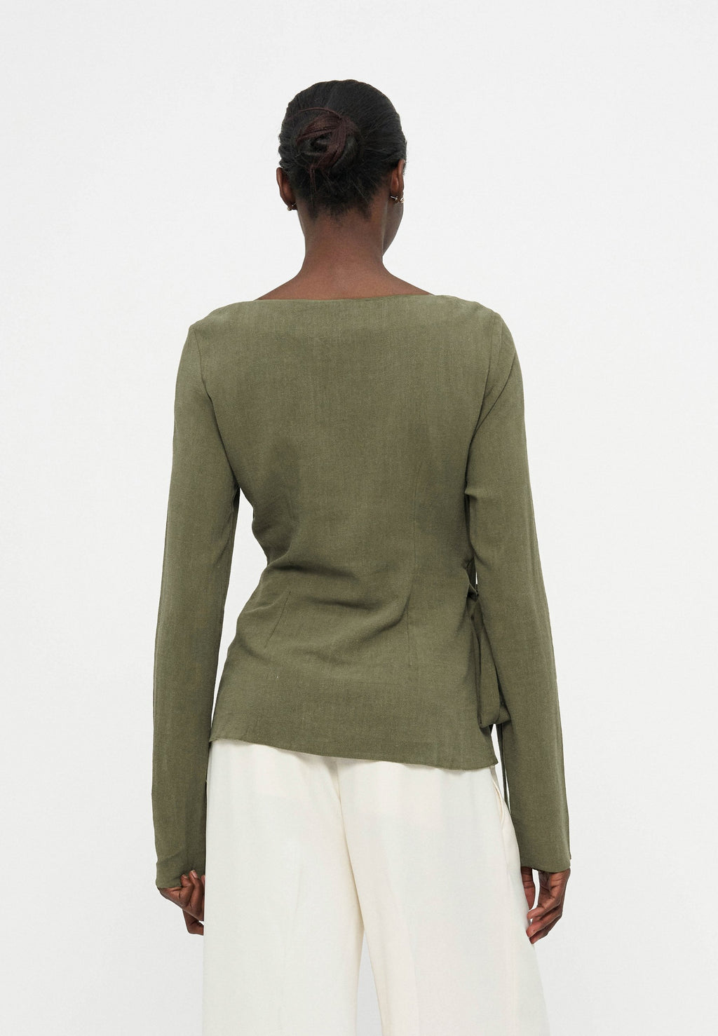 Anna Field LINEN LONG SLEEVES TIED BLOUSE