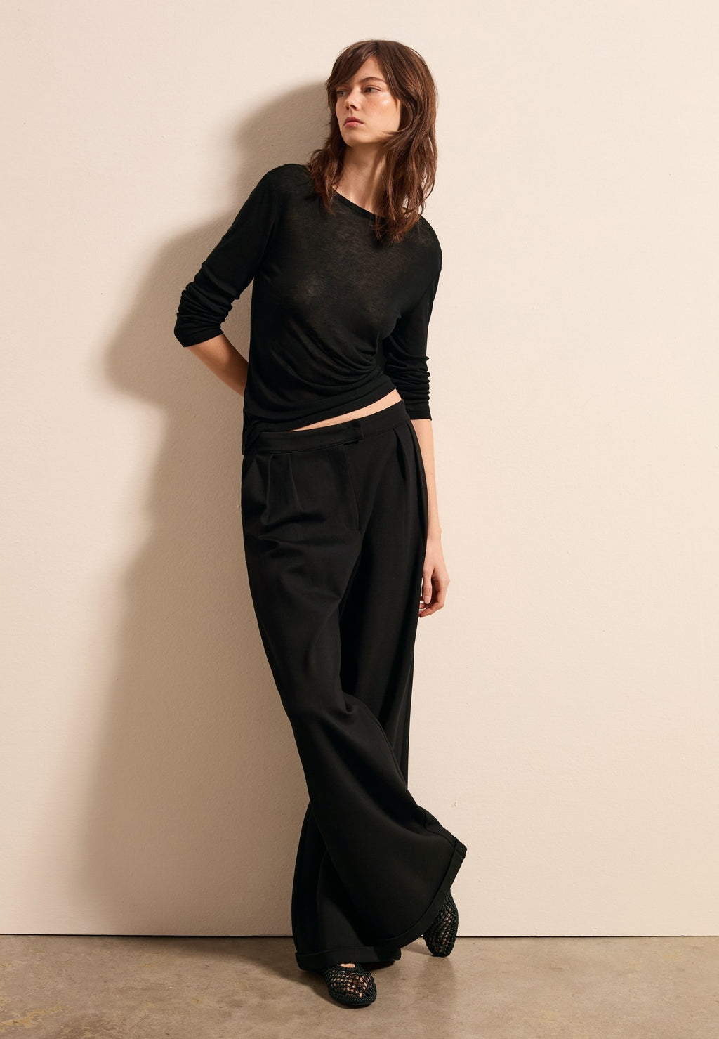 Stefanel WIDE LEG PALAZZO WITH ROMAN STITCH