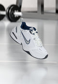 Nike Performance AIR MONARCH IV - Training shoe - white/metallic silver-coloured/midnight navy
