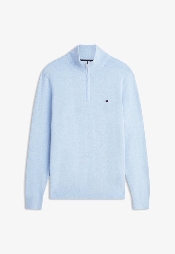 Tommy Hilfiger QUARTER ZIP MOCK NECK - Jumper - vessel blue heather