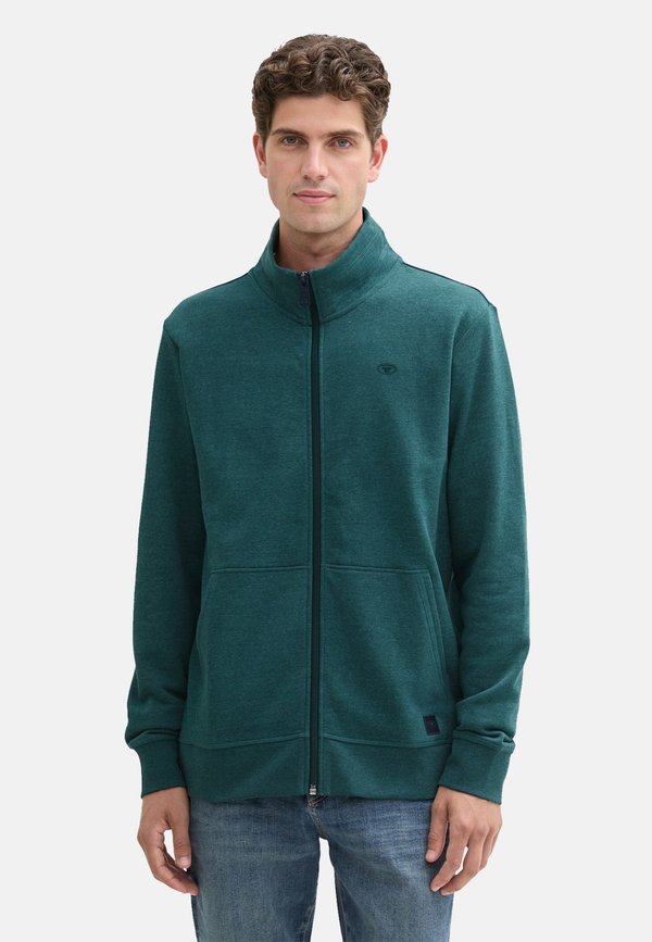 TOM TAILOR IN OPTIK - Zip-up sweatshirt - grün