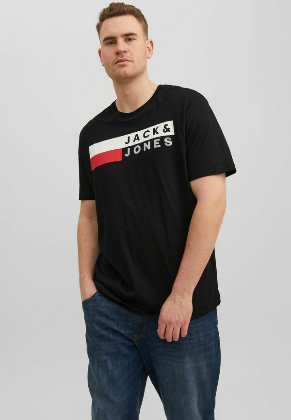 Jack & Jones LOGO PLUS SIZE RUNDHALS KURZARM ECORP 2PACK - Print T-shirt - schwarz rot