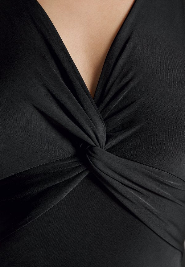 WAL G. SALLY V NECK MIDI DRESS