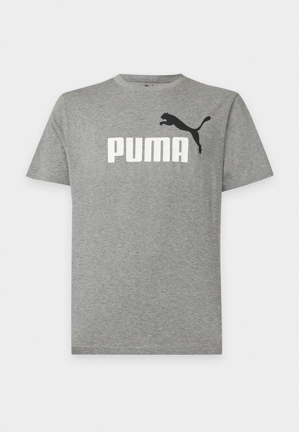 Puma LOGO TEE - Print T-shirt - medium gray heather
