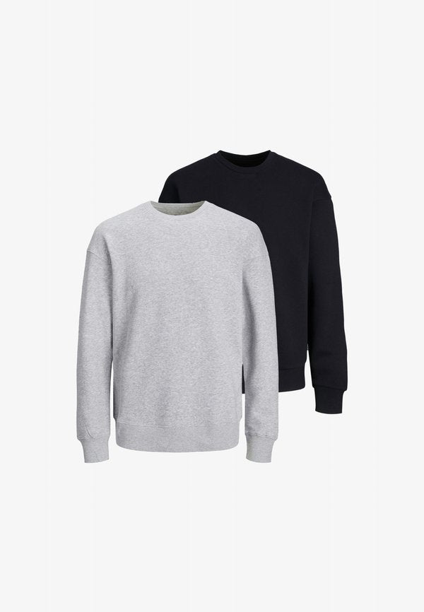 Jack & Jones 2ER PACK - Sweatshirt - schwarz hellgrau