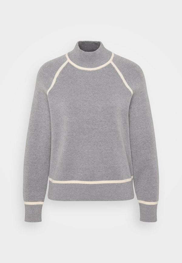 Vero Moda Petite VMGOLD HIGHNECK  - Jumper - medium grey melange/birch