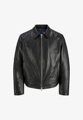 Jack & Jones Leather Leather - Leather jacket - black
