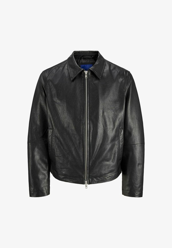 Jack & Jones Leather Leather - Leather jacket - black