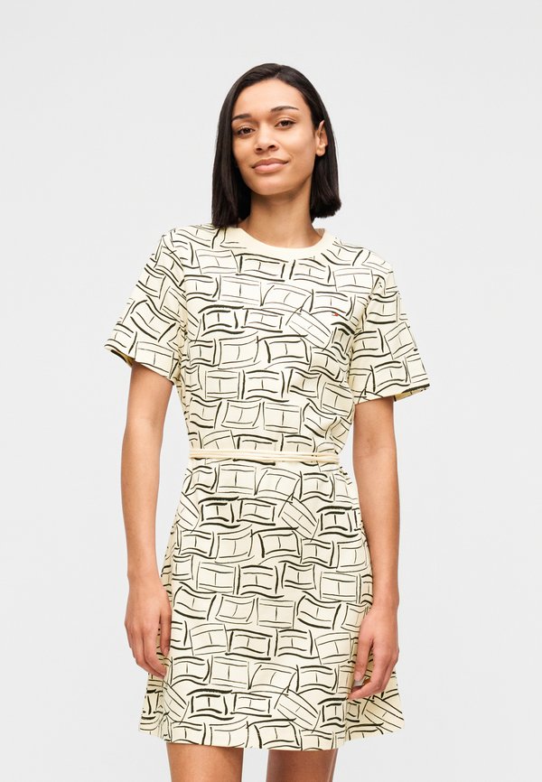 Tommy Hilfiger INTERLOCK KNIT MINI T-SHIRT DRESS - Jersey dress - flag feathers calico