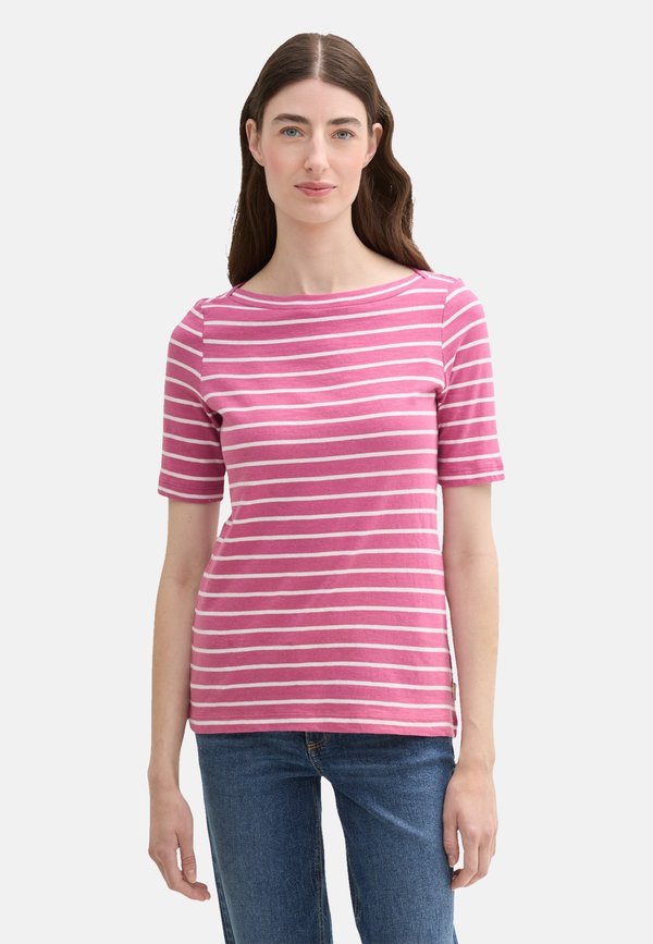 TOM TAILOR KURZARM - Print T-shirt - rosa