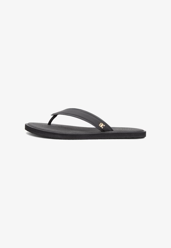 Tommy Hilfiger CHIC TH MONOGRAM FLIP-FLOPS - T-bar sandals - black