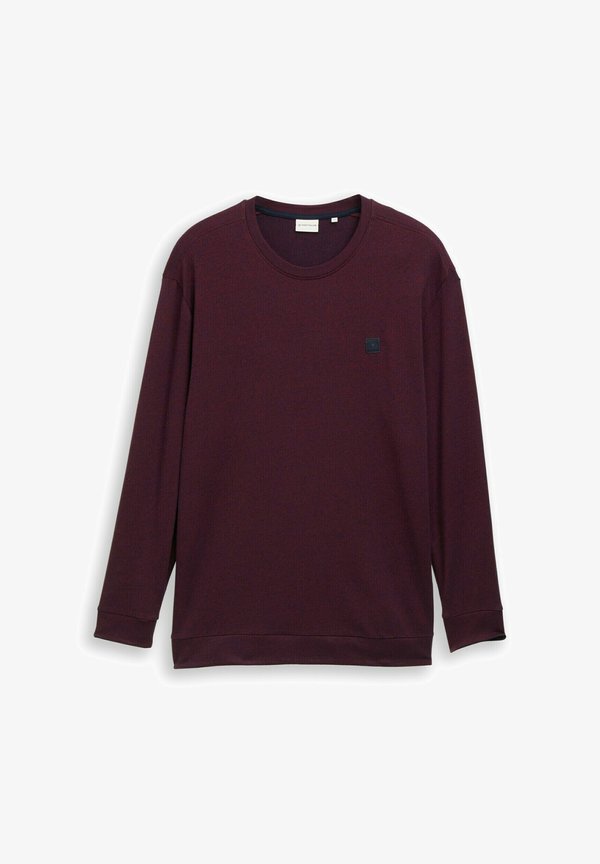 TOM TAILOR PLUS SIZE -  LANGARM MIT LOGO-BADGE - Long sleeved top - red navy grindle structure