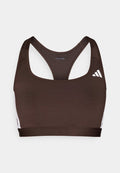 adidas Performance OPTIME ESSENTIALS WORKOUT 3 STRIPES MEDIUM SUPPORT - Medium support sports bra - aurora coffee/white