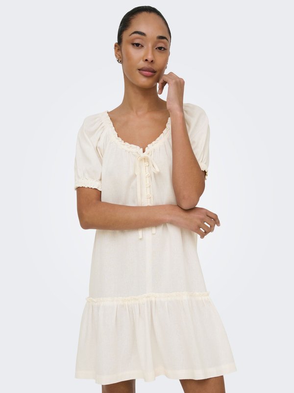 ONLY ONLGOA Linen Short - Day dress - cloud dancer