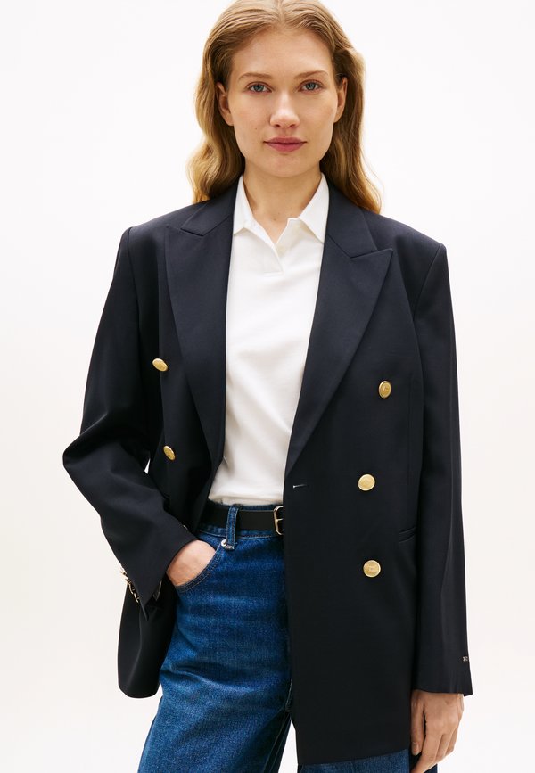 Tommy Hilfiger TIMELESS WOOL BLEND RELAXED DOUBLE BREASTED BLAZER - Blazer - dark night navy