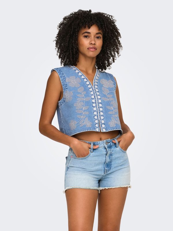 ONLY Denim ONLNOELLA Denim - Waistcoat - light blue denim
