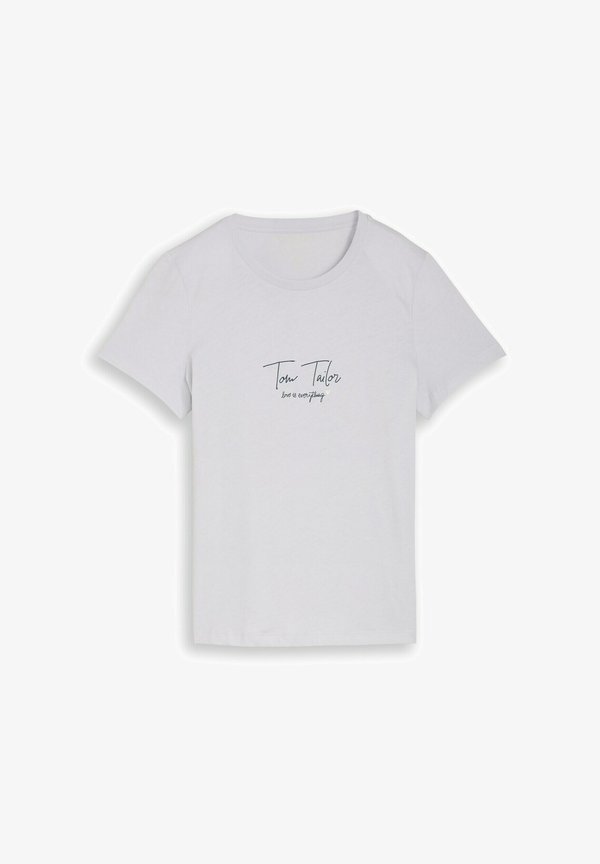 TOM TAILOR T-SHIRT CREW NECK LOGO - Print T-shirt - soft dusty blue