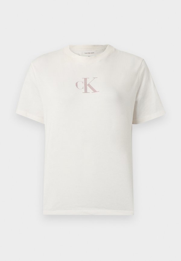 Calvin Klein Jeans CLASSIC FOIL TEE - Print T-shirt - white/greige