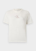 Calvin Klein Jeans CLASSIC FOIL TEE - Print T-shirt - white/greige