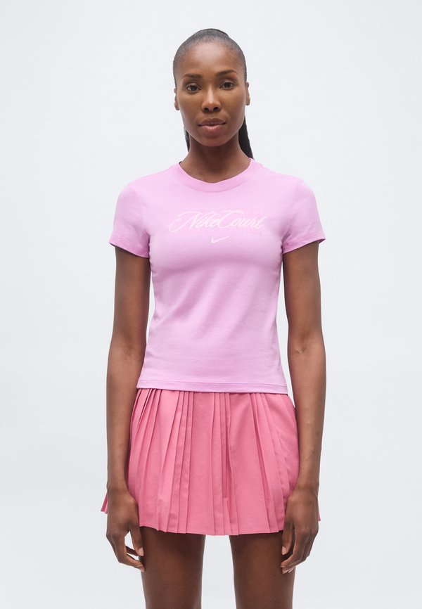 Nike Performance TEE HERITAGE COURT MOD - Print T-shirt - light magenta/pink foam