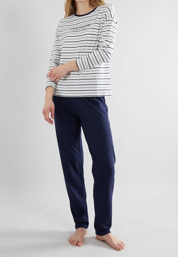 TOM TAILOR SET - Pyjama set - blau mittel ringel