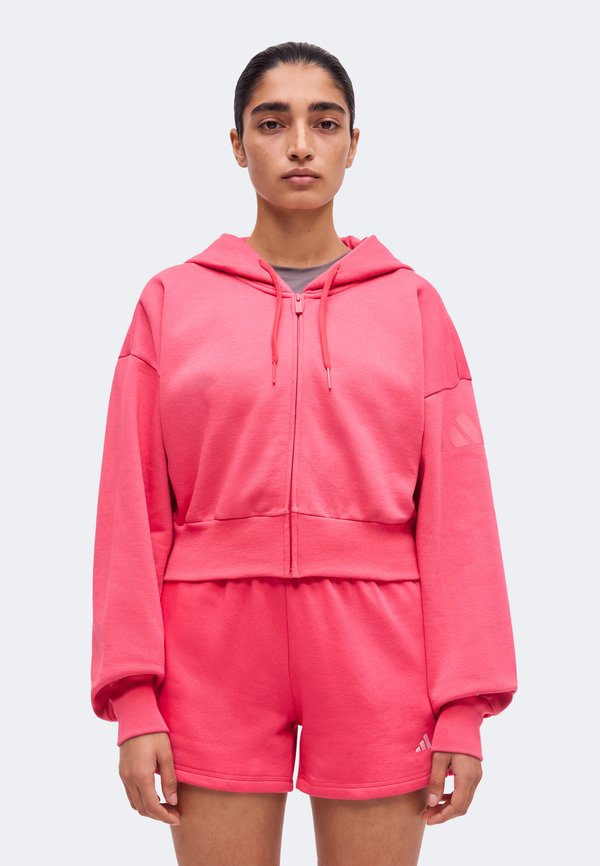 adidas Sportswear ESSENTIALS CONTEMPORARY  FULL ZIP HOODED JACKET - Zip-up sweatshirt - power pink