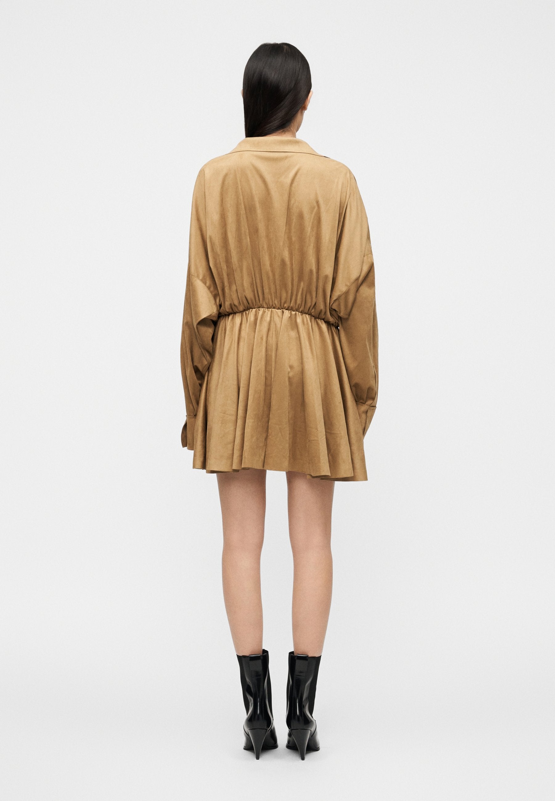 Norma Kamali SUPER OVERSIZED FLARED MINI DRESS